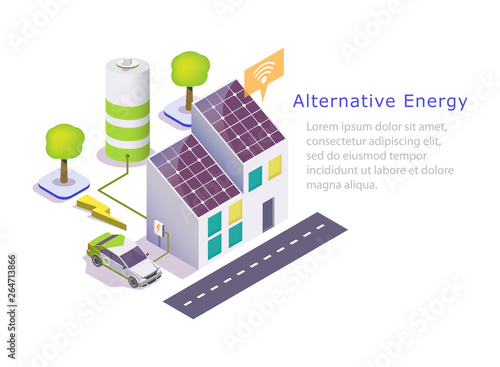 Alternative green energy vector web banner template