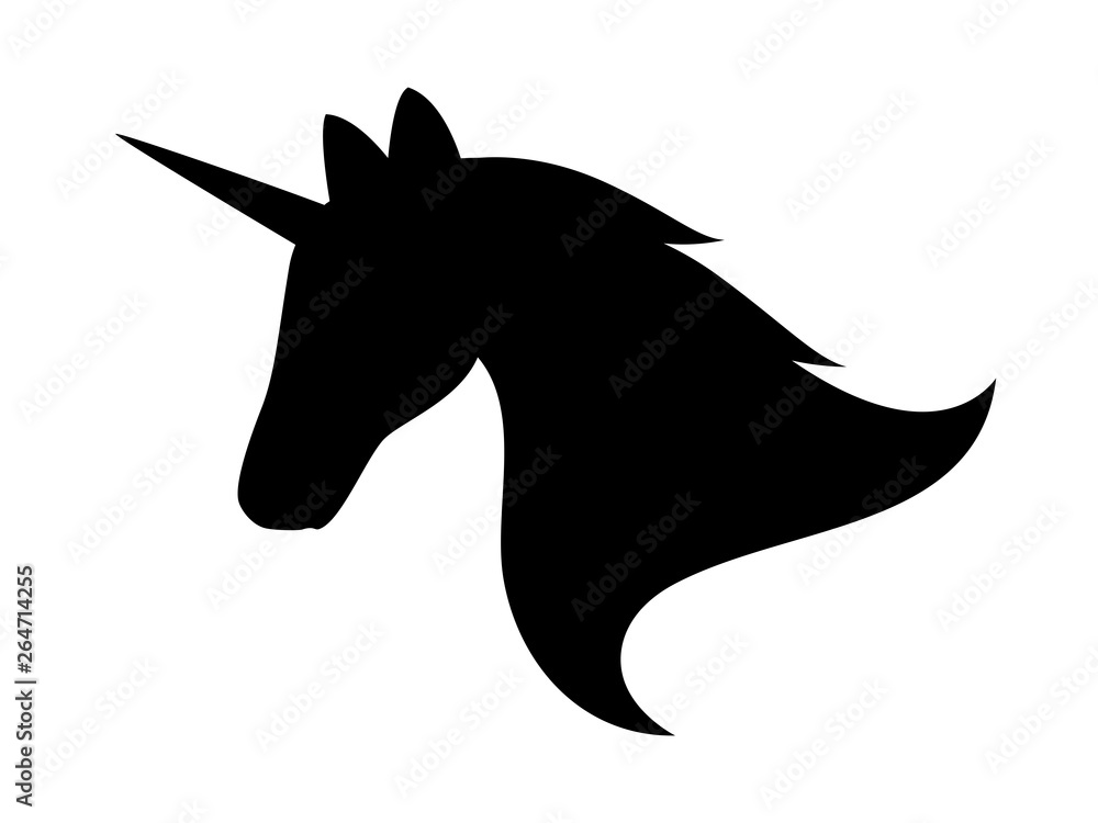 The Black Unicorn Silhouette. Isolated Vector Illustration The Black Unicorn Silhouette. Isolated Vector Illustration