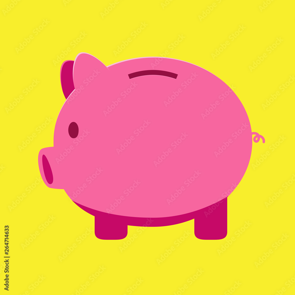 The pink piggy bank. Isolated Vector Illustration The pink piggy bank. Isolated Vector Illustration