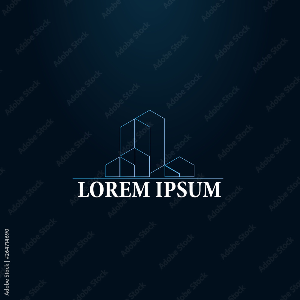 line or geometry logo icon for building or architecture company line or geometry logo icon for building or architecture company