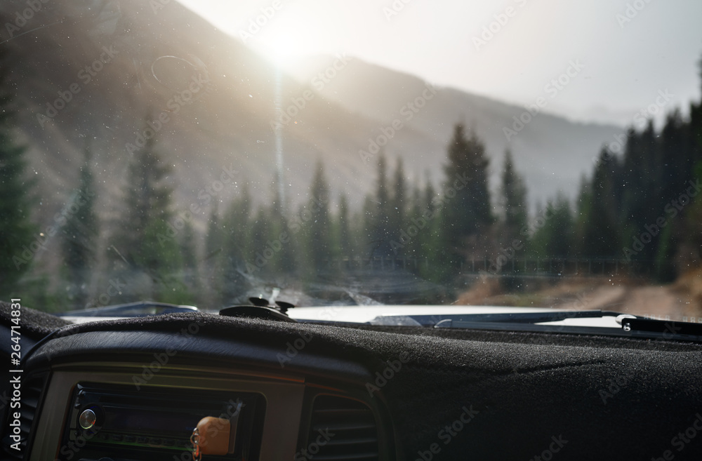 Road trip through the nature of Europe. Car point of view Road trip through the nature of Europe. Car point of view