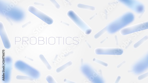Probiotics, live bacteria and microorganisms vector illustration