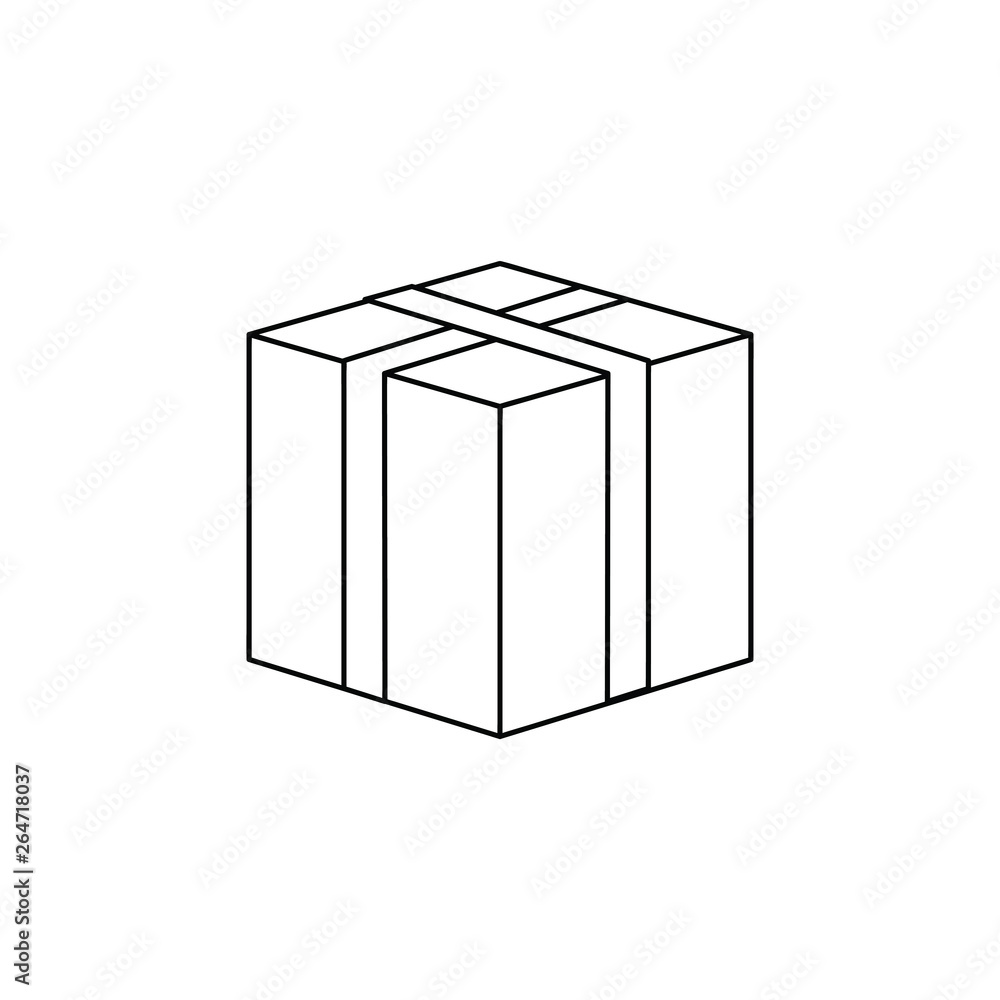 Close box line icon isolated on white Close box line icon isolated on white