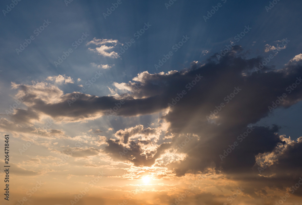 空　雲　夕日　cloud,sunny,sky,sunset,panorama