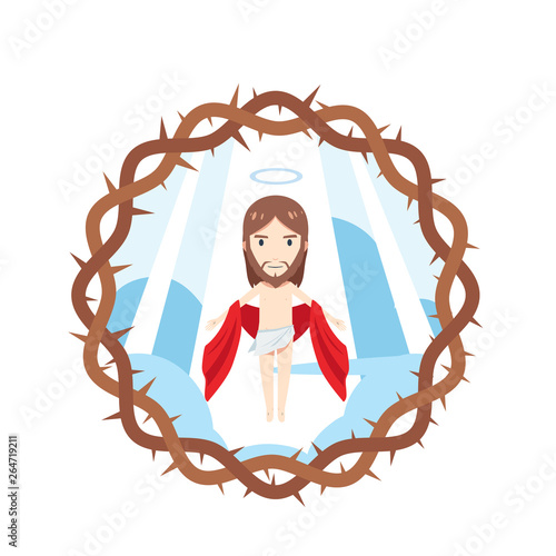 Jesus is taken to heaven inside a thorn