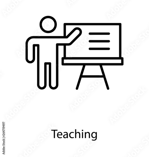 Class lecture concept, teaching line icon