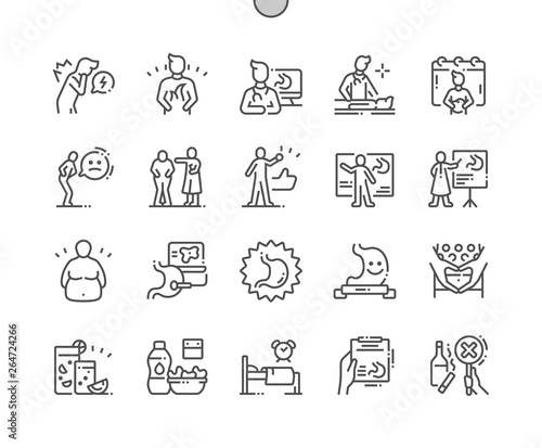 World Digestive Health Day Well-crafted Pixel Perfect Vector Thin Line Icons 30 2x Grid for Web Graphics and Apps. Simple Minimal Pictogram
