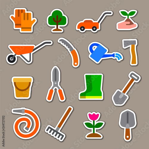 garden tools stickers