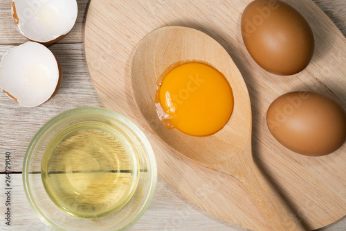 separated egg white and yolk
