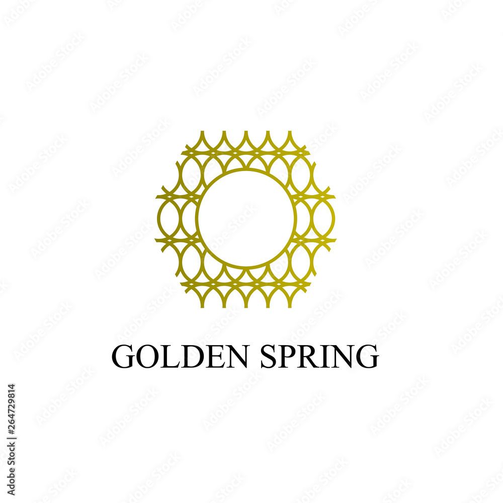 Fototapeta premium golden spring logo icon