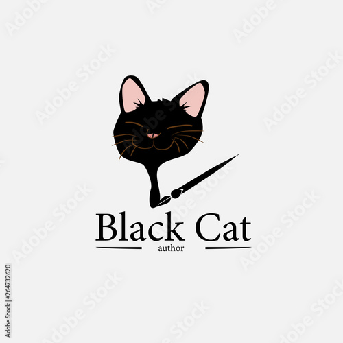 black cat logo icon for author © Riksa