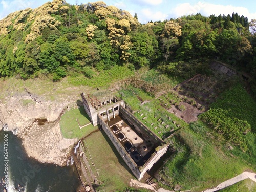 japan kagoshima isa soginotaki sogihatudensho drone  日本　鹿児島　伊佐　曾木の滝　曾木発電所跡 photo