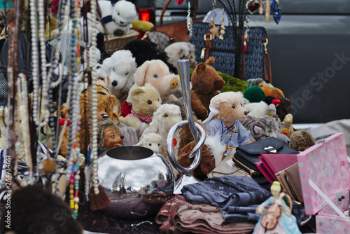 Flea market, bazaar with antiques in Germany