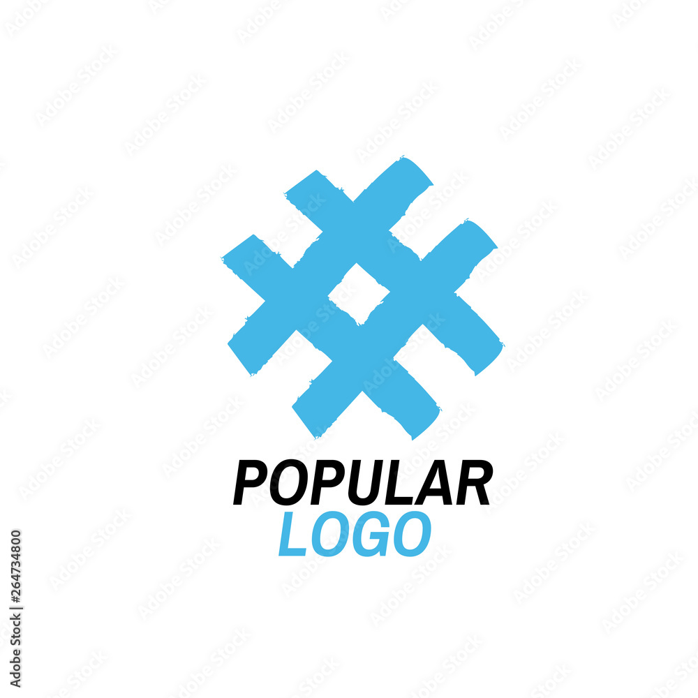 Fototapeta premium popular logo with hashtag illustration