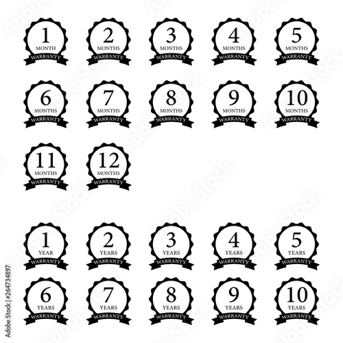 Set of warranty logo vector collection.