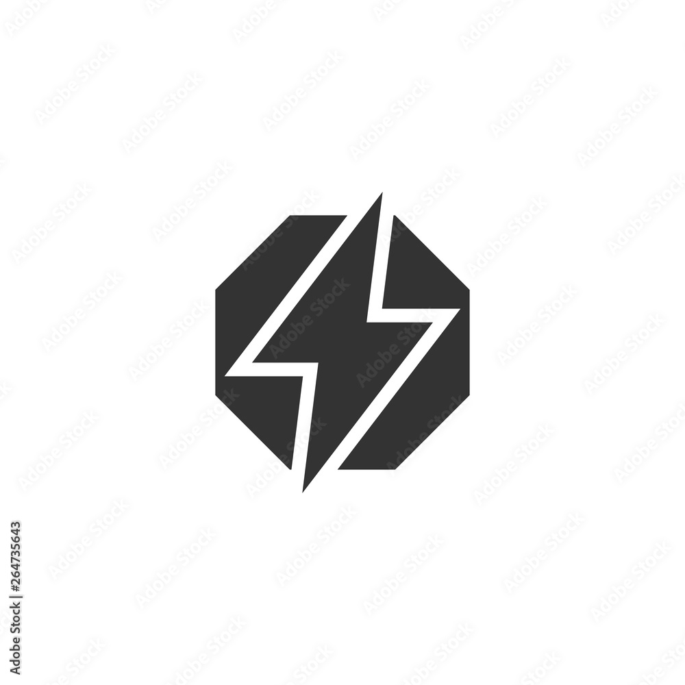 Power lightning icon in simple design. Vector illustration Power lightning icon in simple design. Vector illustration