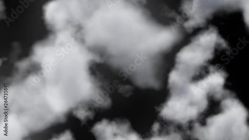 UHD 60 fps 3D animation of the realistic clouds with alpha matte
