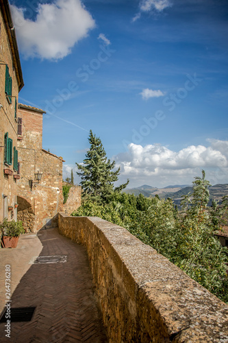Beautiful street of the ancient town of Pienza in Tuscany. Italy © Ilia Baksheev
