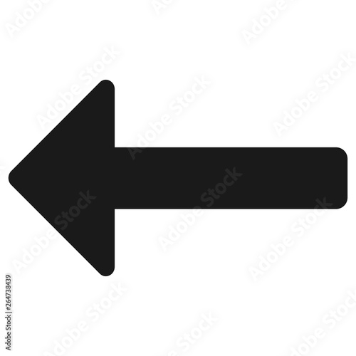 Left direction black arrow icon