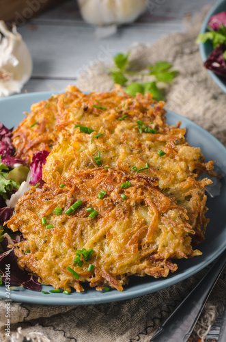 Homemade crispy potato pancakes