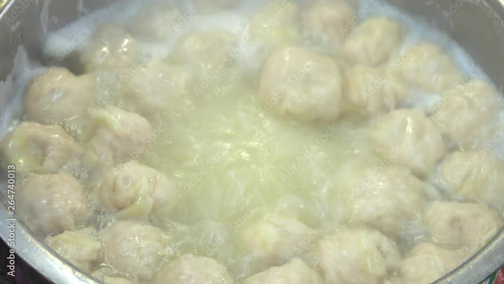 boil of pork and pawn wonton close up boil of pork and pawn wonton close up