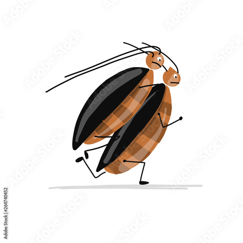 Funny cockroaches for your design