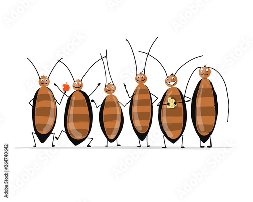 Funny cockroaches for your design