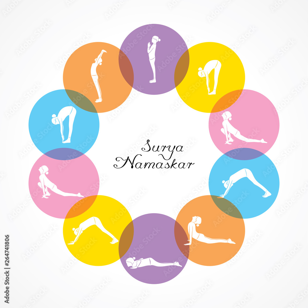 illustration of woman doing YOGASAN for International Yoga Day illustration of woman doing YOGASAN for International Yoga Day