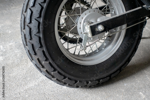 Close up shot of a motorcycle wheel, Motorcycle tires - Image
