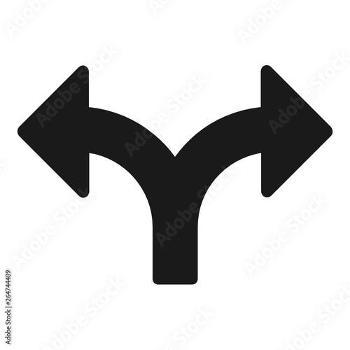 Two way crossroad arrow icon