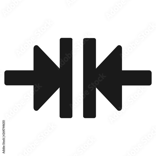 Vertically compress arrow black icon