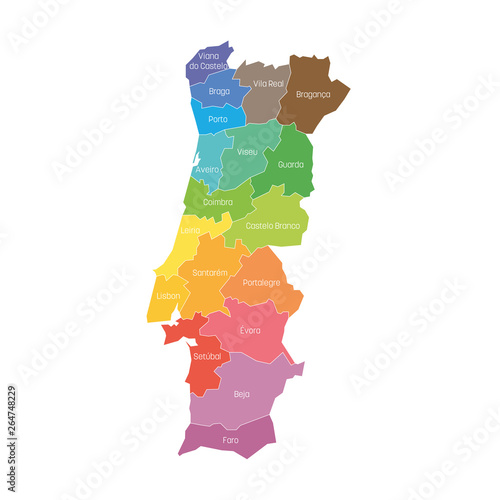 Fotografie, Obraz Districts of Portugal