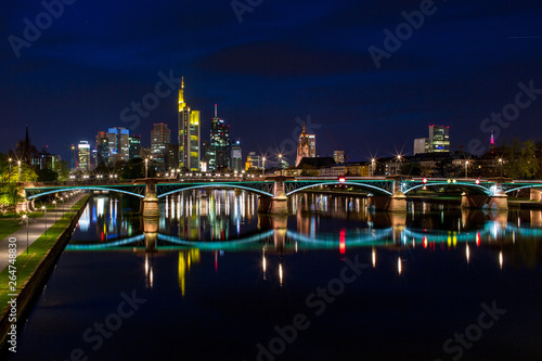 Night city view of Frankfurt am Main in Germany © Marko