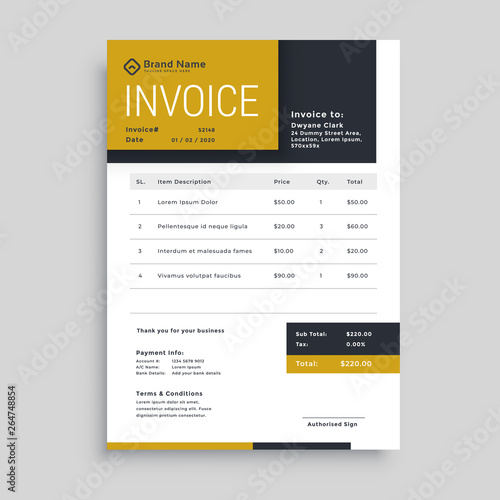 modern business invoice template design