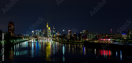 Night city view of Frankfurt am Main in Germany