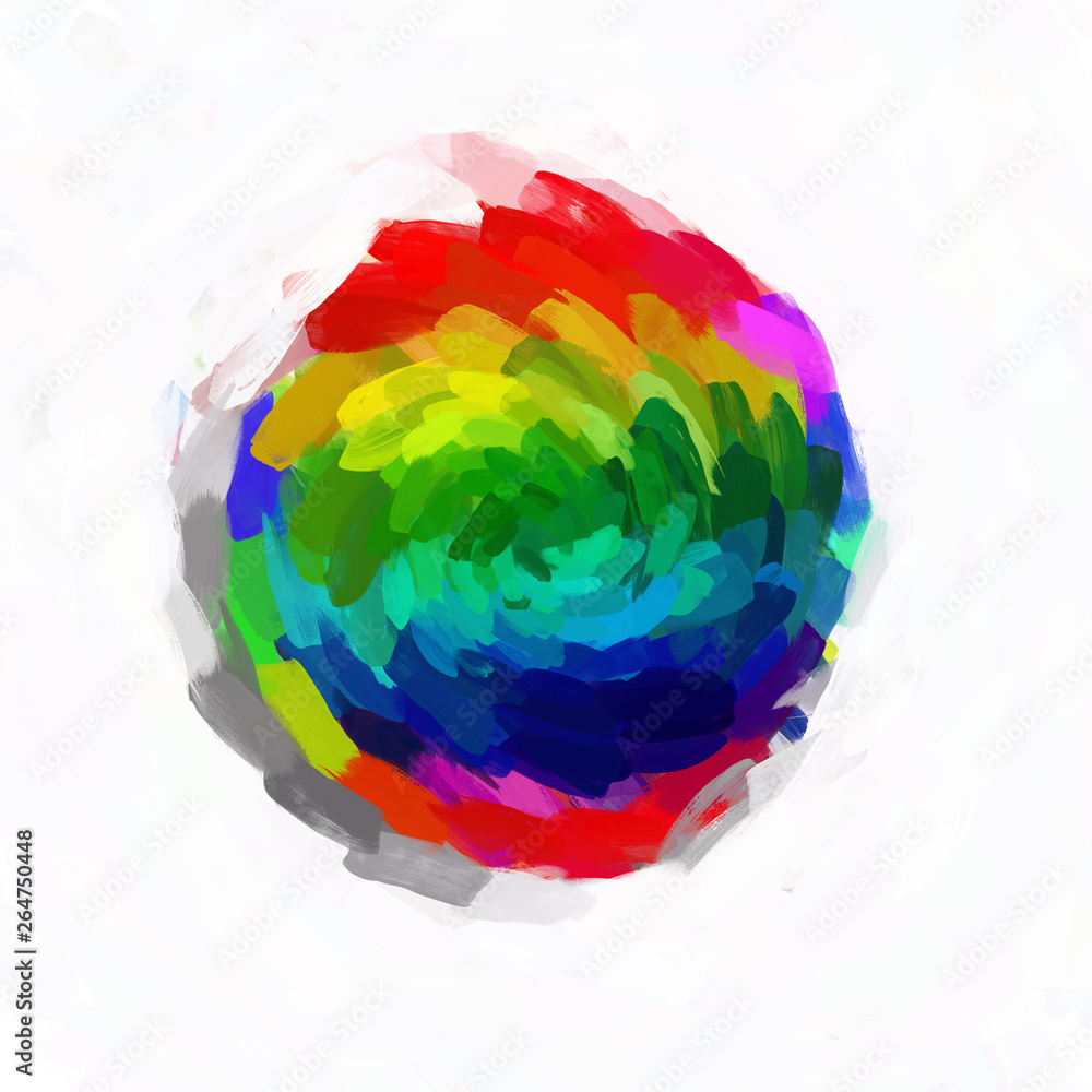 Rainbow watercolor brush strokes background colorful bright stroke color illustration