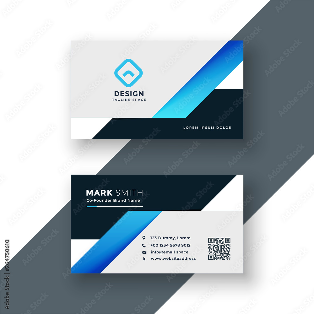 professional blue business card geometric template professional blue business card geometric template