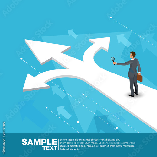 Future Business Leader Concept Finance Manager Business Man Stand on rocket.Flat Isometric People Executive Manager Vector Investor trader Business future vision Individual success