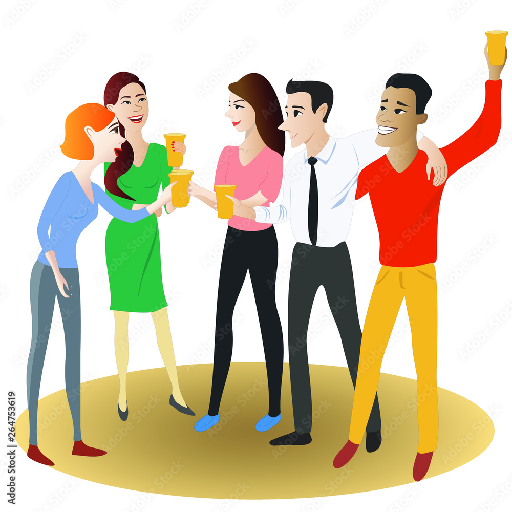 Fototapeta premium party in the office at the team