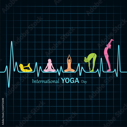 illustration of woman doing YOGASAN for International Yoga Day