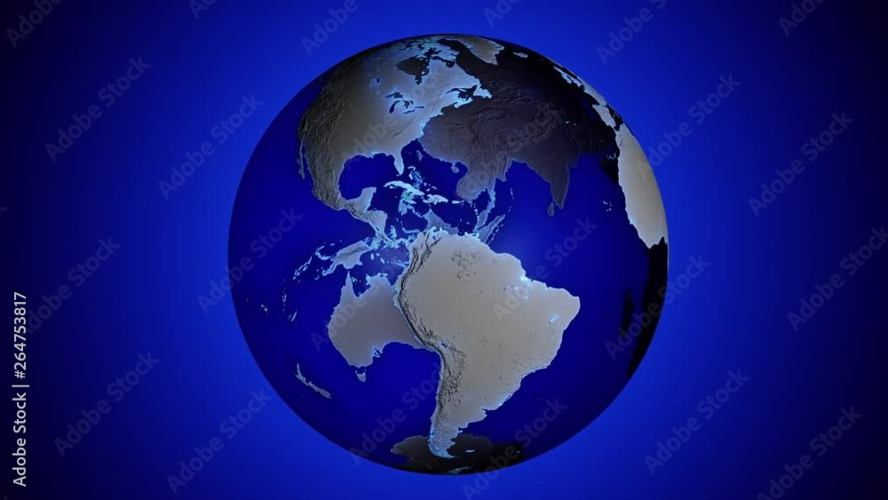 Blue transparent 3d animated earth showing the borders of the country Central African Republic and the capital Bangui in 4K resolution at daytime Blue transparent 3d animated earth showing the borders of the country Central African Republic and the capital Bangui in 4K resolution at daytime