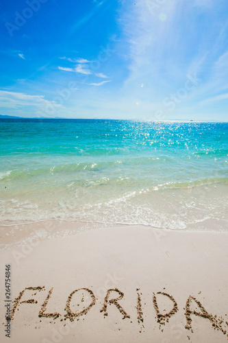 Florida word on a beach