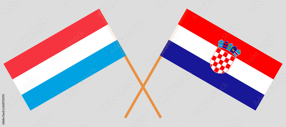 Croatia and Luxembourg. The Croatian and Luxembourgish flags. Official colors. Correct proportion. Vector Croatia and Luxembourg. The Croatian and Luxembourgish flags. Official colors. Correct proportion. Vector
