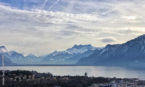 mountains and lake Switzerland 