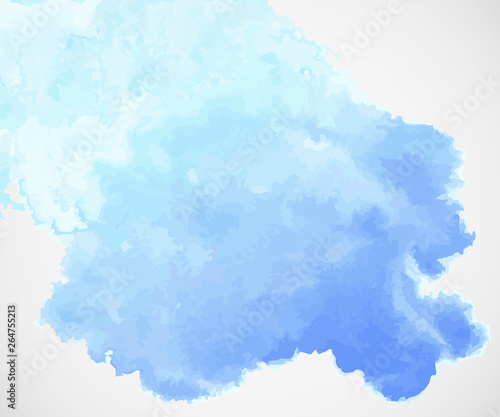 Light sky blue watercolor background. Aquarelle paint paper textured canvas element for text design, greeting card, template