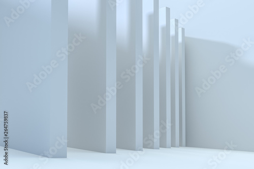 3d rendering, white interior building structure