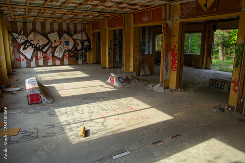 skatepark in abandoned house 