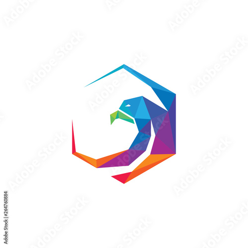Colorfull Polygonal Eagle Logo design template - Vector