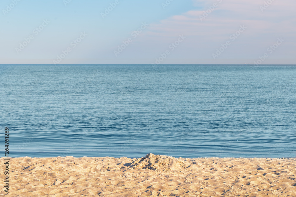 Beach, sea and blue sky with clouds Beach, sea and blue sky with clouds