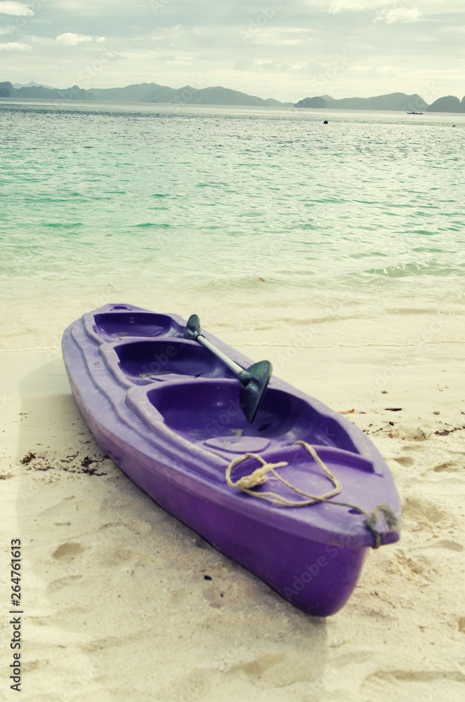 Active holiday at the sea. Old kayak. Active holiday at the sea. Old kayak.
